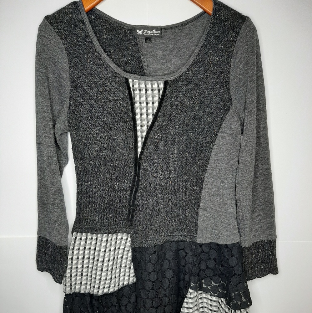 Papillon patchwork sweater dress size L - Picture 4 of 8